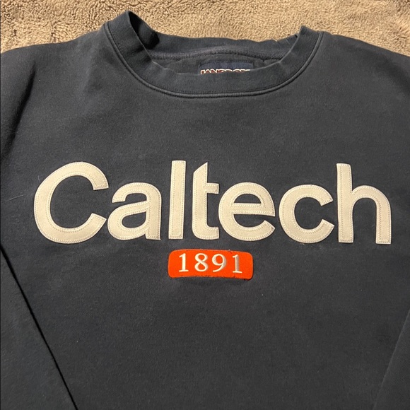 Caltech Men’s Crew Neck Fleece Sweatshirt size L vintage Jansport - Picture 2 of 7